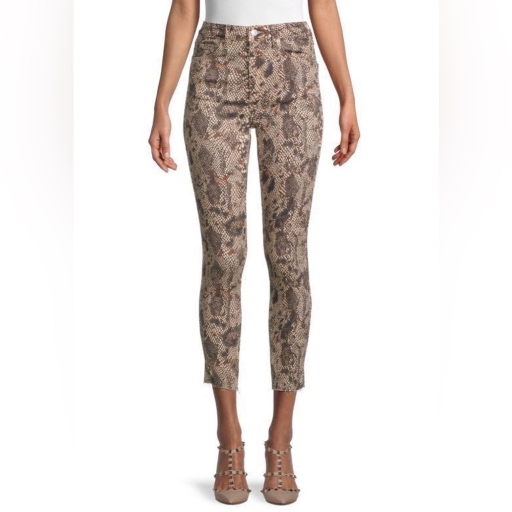 Free People Hi-Rise Snakeskin Print Skinny Jean